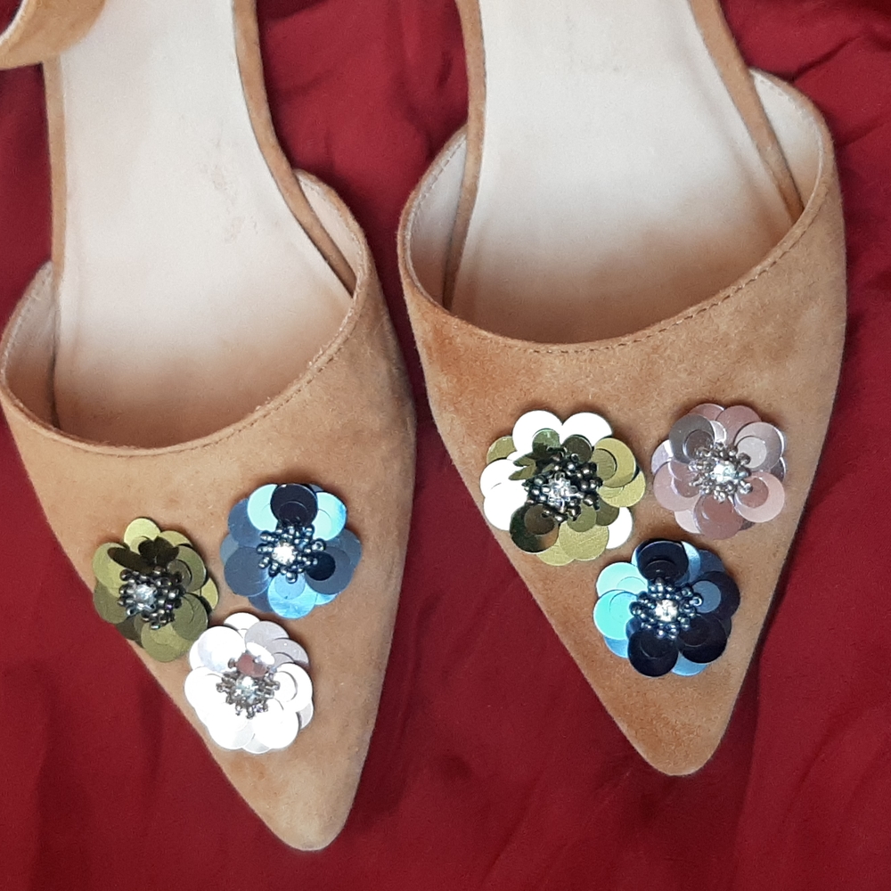 ANTHROPOLOGIE BILL BLASS SYLVIE EMBELLISHED FLATS 10 - Picture 9 of 16